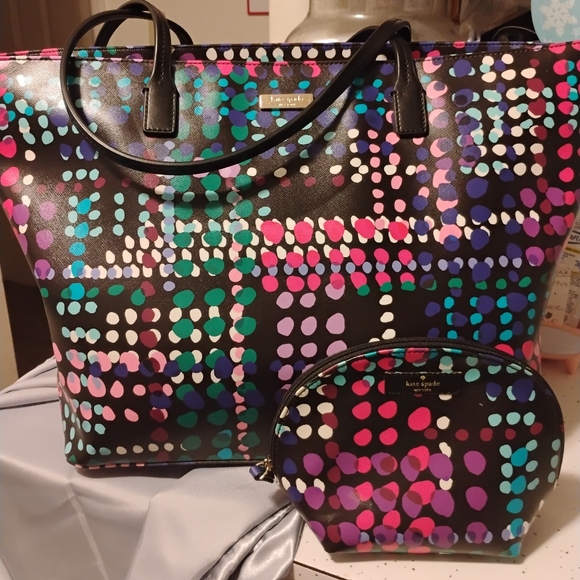 kate spade Handbags - Kate Spade-2pc Shore Street Margareta Dot Tote & Dome Zip Pouch 🩷💜